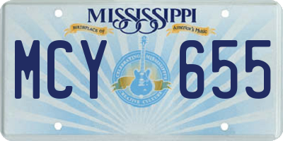 MS license plate MCY655