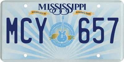 MS license plate MCY657