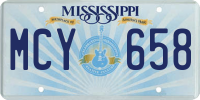 MS license plate MCY658
