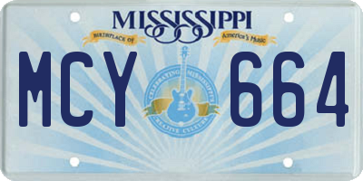 MS license plate MCY664