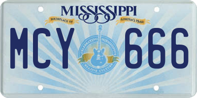 MS license plate MCY666