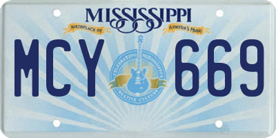 MS license plate MCY669