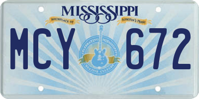 MS license plate MCY672