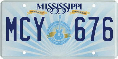 MS license plate MCY676