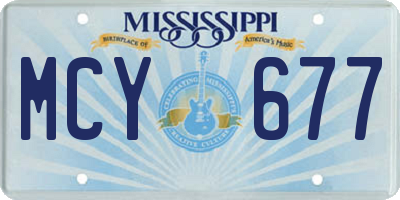 MS license plate MCY677