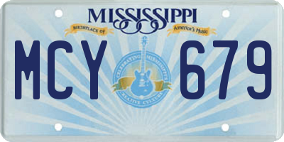 MS license plate MCY679