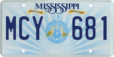 MS license plate MCY681