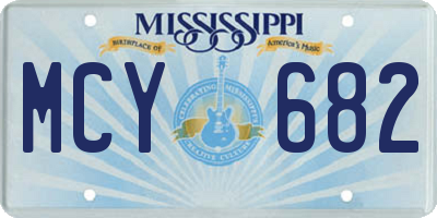 MS license plate MCY682