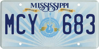 MS license plate MCY683
