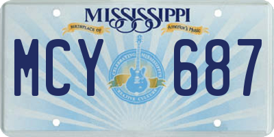 MS license plate MCY687