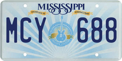 MS license plate MCY688