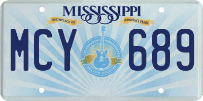 MS license plate MCY689