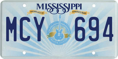 MS license plate MCY694