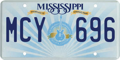 MS license plate MCY696