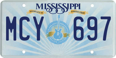 MS license plate MCY697