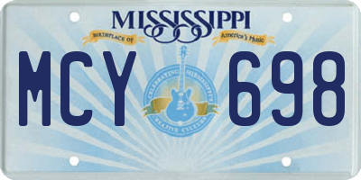 MS license plate MCY698