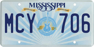 MS license plate MCY706