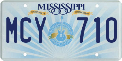 MS license plate MCY710