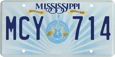 MS license plate MCY714