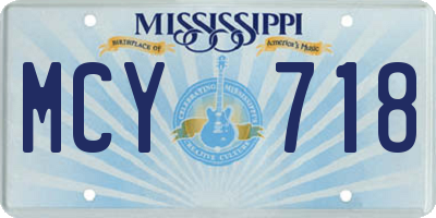 MS license plate MCY718