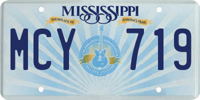 MS license plate MCY719