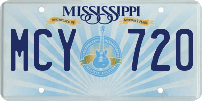 MS license plate MCY720
