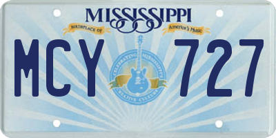 MS license plate MCY727