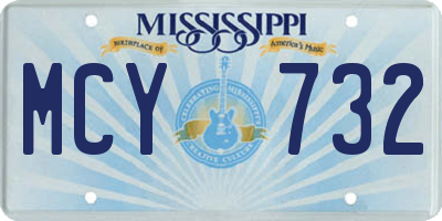MS license plate MCY732