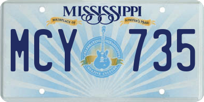 MS license plate MCY735