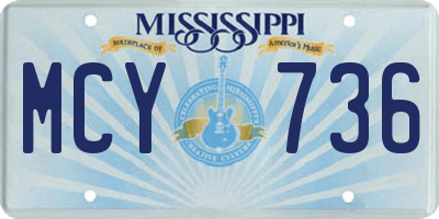 MS license plate MCY736