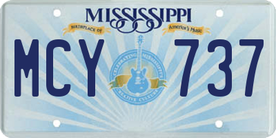 MS license plate MCY737