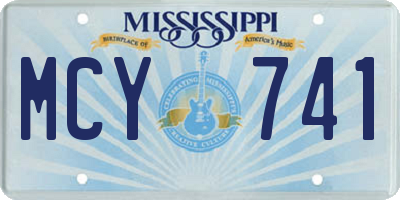 MS license plate MCY741