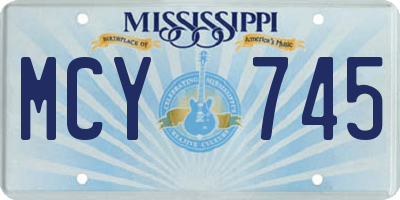 MS license plate MCY745