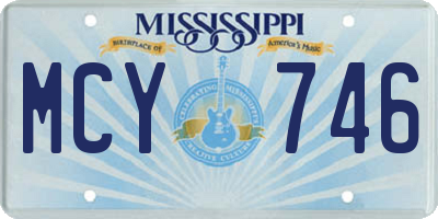 MS license plate MCY746