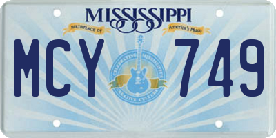 MS license plate MCY749