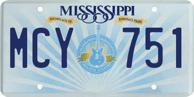 MS license plate MCY751