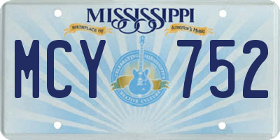 MS license plate MCY752