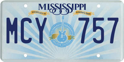 MS license plate MCY757