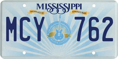 MS license plate MCY762