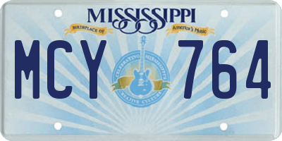 MS license plate MCY764