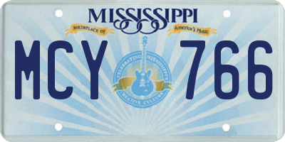 MS license plate MCY766