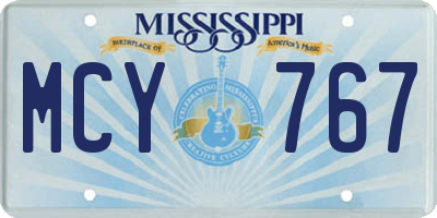 MS license plate MCY767