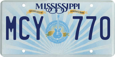MS license plate MCY770