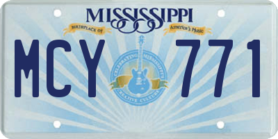 MS license plate MCY771