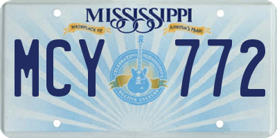 MS license plate MCY772