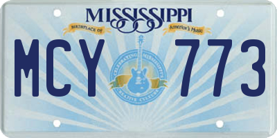 MS license plate MCY773