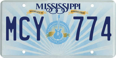 MS license plate MCY774