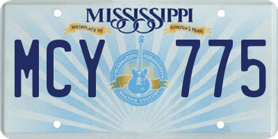 MS license plate MCY775