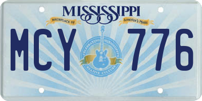 MS license plate MCY776