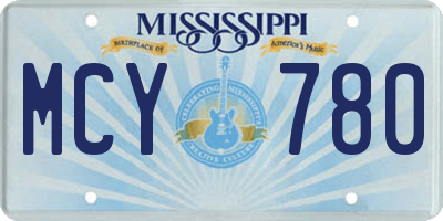 MS license plate MCY780